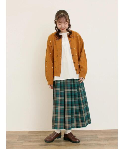 Samansa Mos2（サマンサ モスモス）の「花柄総刺繍ニットカーディガン（カーディガン/ボレロ・レディース・ボルドー/キナリ/ブラック/オレンジ・F）」の19枚目の写真