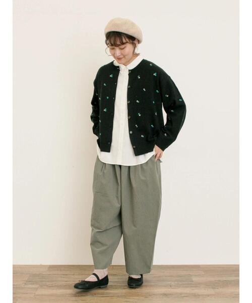 Samansa Mos2（サマンサ モスモス）の「花柄総刺繍ニットカーディガン（カーディガン/ボレロ・レディース・ボルドー/キナリ/ブラック/オレンジ・F）」の9枚目の写真