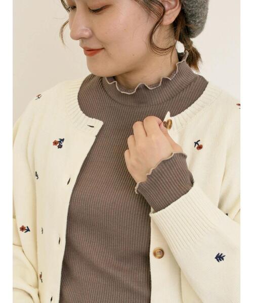 Samansa Mos2（サマンサ モスモス）の「花柄総刺繍ニットカーディガン（カーディガン/ボレロ・レディース・ボルドー/キナリ/ブラック/オレンジ・F）」の13枚目の写真