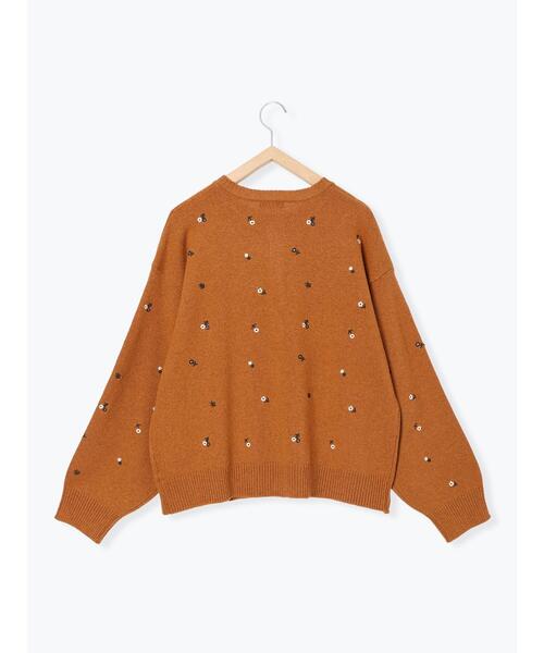 Samansa Mos2（サマンサ モスモス）の「花柄総刺繍ニットカーディガン（カーディガン/ボレロ・レディース・ボルドー/キナリ/ブラック/オレンジ・F）」の12枚目の写真