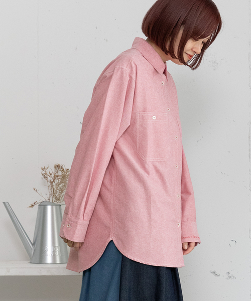 POU DOU DOU(プードゥドゥ)の「レギュラーカラーオックスフォードシャツ(シャツ/ブラウス・レディース・ブラック/ブルー/レッド・M)」の15枚目の写真