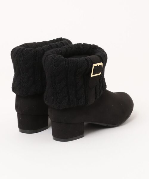 ZUMA COLLECTION(ズマコレクション)の「【ZUMA COLLECTION】レディースニットベルトブーツ(ブーツ・レディース・ブラック×ブラック/ダークブラウン/グレー・M/S/LL/L)」の4枚目の写真