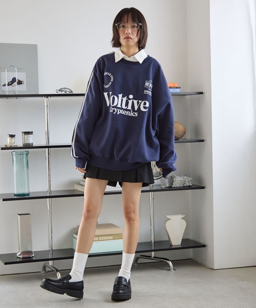 PBLIM（ページボーイリム）の「《UNISEX》ラインスリーブロゴスウェット（スウェット・レディース・グレー/ネイビー・MEDIUM/LARGE）」の3枚目の写真