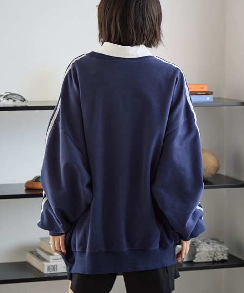 PBLIM（ページボーイリム）の「《UNISEX》ラインスリーブロゴスウェット（スウェット・レディース・グレー/ネイビー・MEDIUM/LARGE）」の8枚目の写真