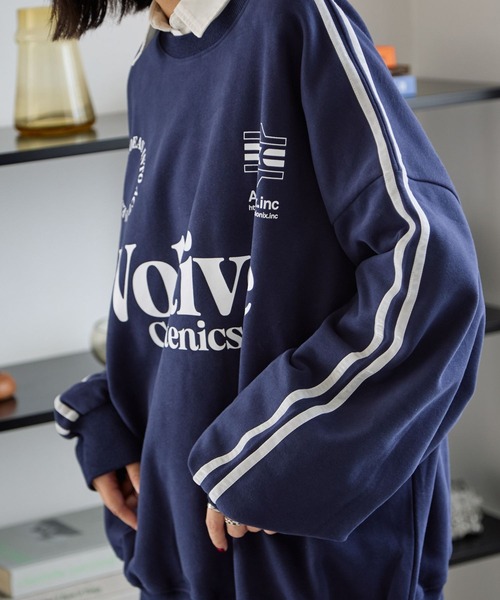 PBLIM（ページボーイリム）の「《UNISEX》ラインスリーブロゴスウェット（スウェット・レディース・グレー/ネイビー・MEDIUM/LARGE）」の9枚目の写真