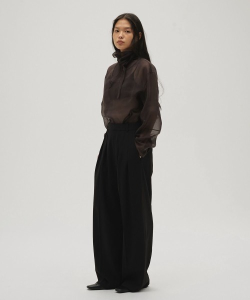 TODAYFUL（トゥデイフル）の「Sheer Tie Blouse（シャツ/ブラウス・レディース・キナリ/ダークブラウン・FREE）」の4枚目の写真