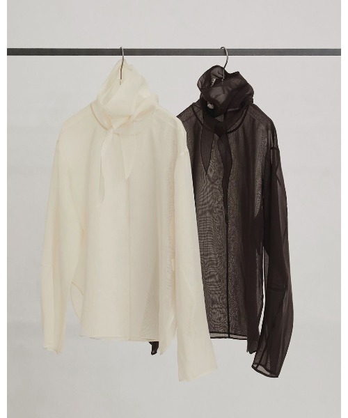 TODAYFUL（トゥデイフル）の「Sheer Tie Blouse（シャツ/ブラウス・レディース・キナリ/ダークブラウン・FREE）」の12枚目の写真