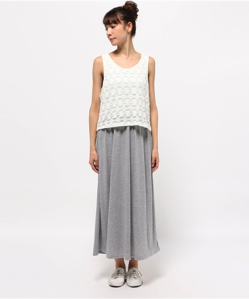 OUTLET（アウトレット）の「【Discoat Parisien】レーストップマキシOP（ワンピース・レディース・杢グレー・LARGE）」の7枚目の写真