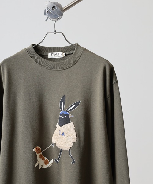 FUNALIVE（ファンアライブ）の「SHABBY シャビ クルーネックスウェット unisex（スウェット・メンズ・カーキ/ブラック/ワイン/ホワイト系1/オフホワイト/杢グレー/カーキ系1/ネイビー系1/ネイビー・M/XL/L）」の6枚目の写真