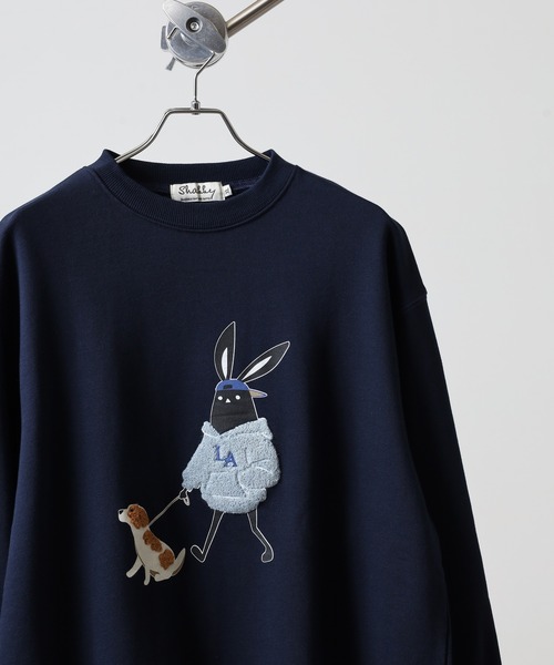 FUNALIVE（ファンアライブ）の「SHABBY シャビ クルーネックスウェット unisex（スウェット・メンズ・カーキ/ブラック/ワイン/ホワイト系1/オフホワイト/杢グレー/カーキ系1/ネイビー系1/ネイビー・M/XL/L）」の8枚目の写真