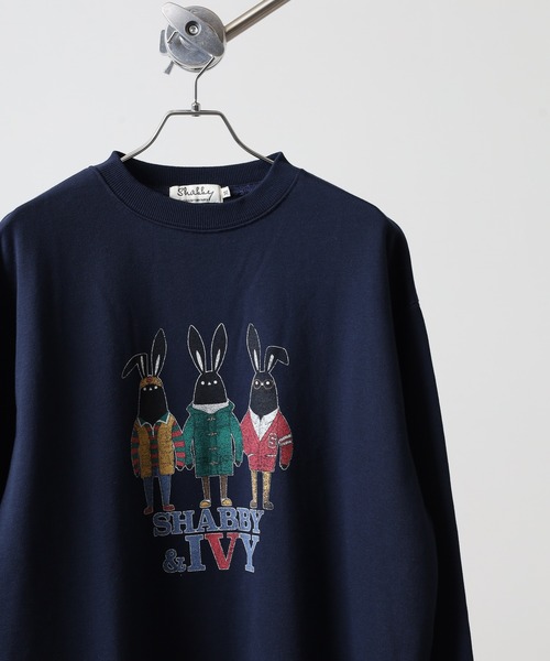 FUNALIVE（ファンアライブ）の「SHABBY シャビ クルーネックスウェット unisex（スウェット・メンズ・カーキ/ブラック/ワイン/ホワイト系1/オフホワイト/杢グレー/カーキ系1/ネイビー系1/ネイビー・M/XL/L）」の7枚目の写真
