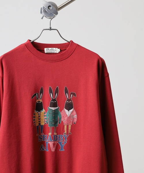 FUNALIVE（ファンアライブ）の「SHABBY シャビ クルーネックスウェット unisex（スウェット・メンズ・カーキ/ブラック/ワイン/ホワイト系1/オフホワイト/杢グレー/カーキ系1/ネイビー系1/ネイビー・M/XL/L）」の9枚目の写真