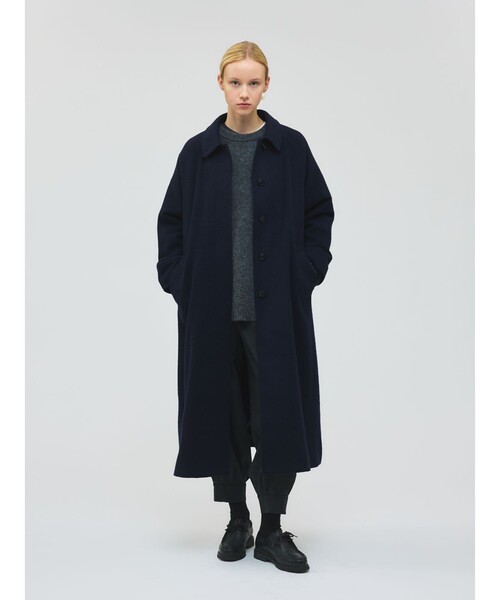 mizuiroind（ミズイロインド）の「mizuiro ind ウール混バルマカーンコート（ステンカラーコート・レディース・チャコールグレー/ブラック/ネイビー・FREE）」の3枚目の写真