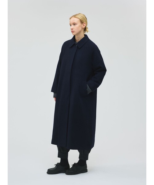 mizuiroind（ミズイロインド）の「mizuiro ind ウール混バルマカーンコート（ステンカラーコート・レディース・チャコールグレー/ブラック/ネイビー・FREE）」の17枚目の写真