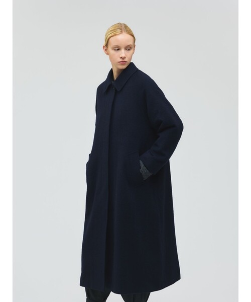 mizuiroind（ミズイロインド）の「mizuiro ind ウール混バルマカーンコート（ステンカラーコート・レディース・チャコールグレー/ブラック/ネイビー・FREE）」の13枚目の写真
