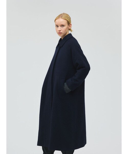 mizuiroind（ミズイロインド）の「mizuiro ind ウール混バルマカーンコート（ステンカラーコート・レディース・チャコールグレー/ブラック/ネイビー・FREE）」の12枚目の写真