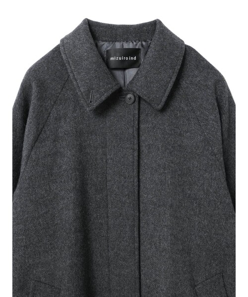 mizuiroind（ミズイロインド）の「mizuiro ind ウール混バルマカーンコート（ステンカラーコート・レディース・チャコールグレー/ブラック/ネイビー・FREE）」の10枚目の写真