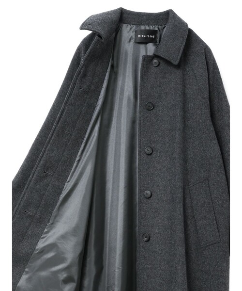 mizuiroind（ミズイロインド）の「mizuiro ind ウール混バルマカーンコート（ステンカラーコート・レディース・チャコールグレー/ブラック/ネイビー・FREE）」の6枚目の写真