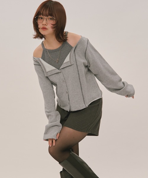 loin nuit（ロワンニュイ）の「layered design sweat / レイヤード