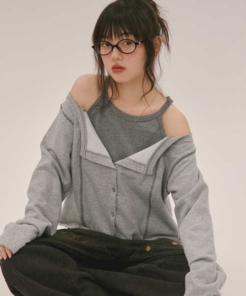 loin nuit（ロワンニュイ）の「layered design sweat / レイヤード