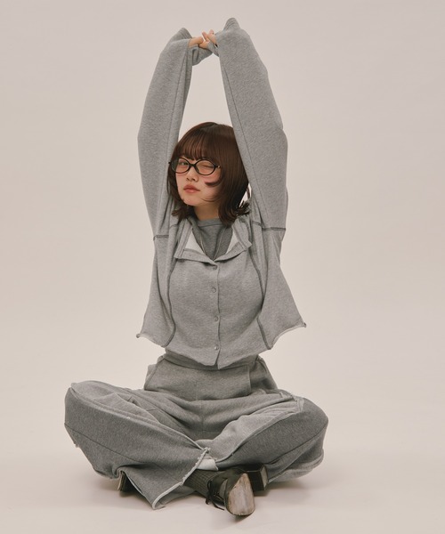 【再販無し】ロワンニュイ loin nuit レイヤードデザインスウェット loin nuit（ロワンニュイ）の「layered design sweat / レイヤード