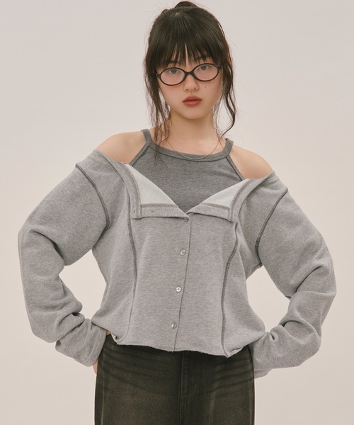 loin nuit（ロワンニュイ）の「layered design sweat / レイヤード