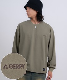 【GERRY】高ストレッチ性 ワンポイント 長袖Tシャツ