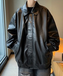 Ressaca(レサーカ)のオーバーサイズフェイクレザーブルゾン(ライダースジャケット)
