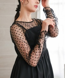 Jolie et Jolie | シアードットトップス&バルーンキャミセットアップドレス(パンツドレス)