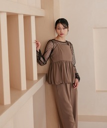 Jolie et Jolie | シアードットトップス&バルーンキャミセットアップドレス(パンツドレス)