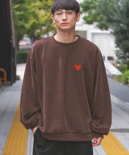 LAKOLE(ラコレ)の「刺繍カットモールプルオーバー / 595108(スウェット・メンズ・ブラック/ボルドー/アイボリー/ライトグレー/グリーン/ネイビー/ブラウン・X-LARGE/MEDIUM/LARGE)」の3枚目の写真