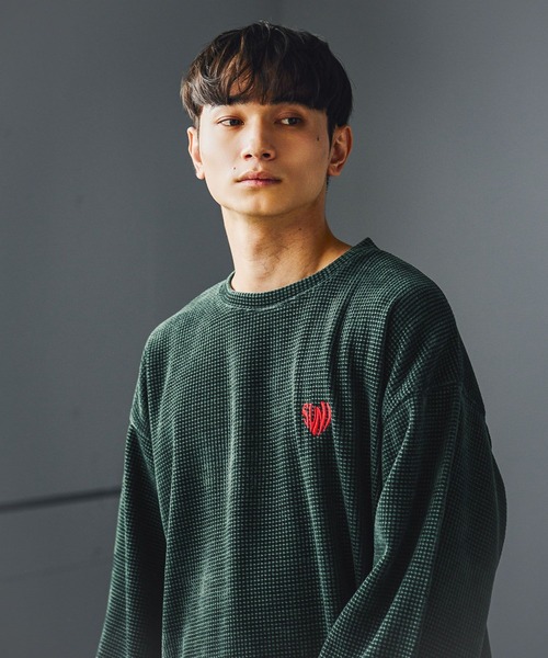 LAKOLE(ラコレ)の「刺繍カットモールプルオーバー / 595108(スウェット・メンズ・ブラック/ボルドー/アイボリー/ライトグレー/グリーン/ネイビー/ブラウン・X-LARGE/MEDIUM/LARGE)」の5枚目の写真