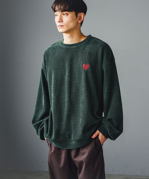 LAKOLE(ラコレ)の「刺繍カットモールプルオーバー / 595108(スウェット・メンズ・ブラック/ボルドー/アイボリー/ライトグレー/グリーン/ネイビー/ブラウン・X-LARGE/MEDIUM/LARGE)」の12枚目の写真