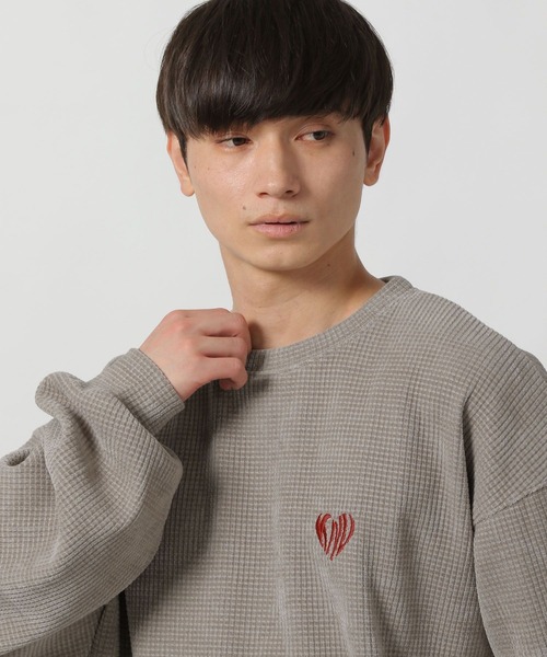 LAKOLE(ラコレ)の「刺繍カットモールプルオーバー / 595108(スウェット・メンズ・ブラック/ボルドー/アイボリー/ライトグレー/グリーン/ネイビー/ブラウン・X-LARGE/MEDIUM/LARGE)」の20枚目の写真