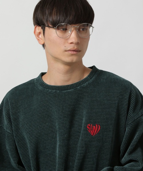 LAKOLE(ラコレ)の「刺繍カットモールプルオーバー / 595108(スウェット・メンズ・ブラック/ボルドー/アイボリー/ライトグレー/グリーン/ネイビー/ブラウン・X-LARGE/MEDIUM/LARGE)」の22枚目の写真