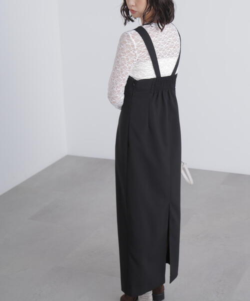 FREE'S MART（フリーズマート）の「◆スクープネックマキシジャンパースカート（ワンピース・レディース・グレー/ブラック・SMALL/MEDIUM）」の9枚目の写真