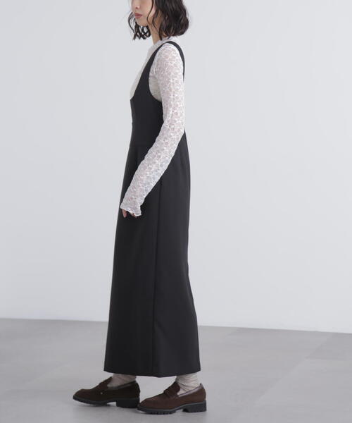 FREE'S MART（フリーズマート）の「◆スクープネックマキシジャンパースカート（ワンピース・レディース・グレー/ブラック・SMALL/MEDIUM）」の15枚目の写真