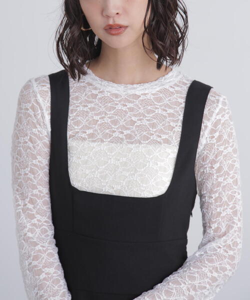 FREE'S MART（フリーズマート）の「◆スクープネックマキシジャンパースカート（ワンピース・レディース・グレー/ブラック・SMALL/MEDIUM）」の18枚目の写真