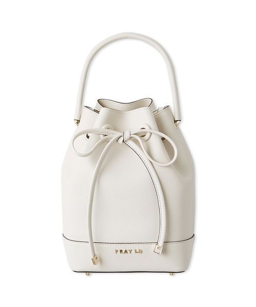 FRAY I.D（フレイアイディー）の「ドローストリングリボンバッグ（ハンドバッグ・レディース・イエロー/ホワイト・F）」の2枚目の写真