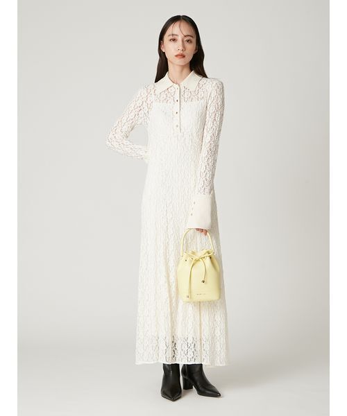 FRAY I.D（フレイアイディー）の「ドローストリングリボンバッグ（ハンドバッグ・レディース・イエロー/ホワイト・F）」の13枚目の写真