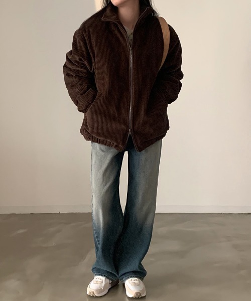 emi+（エミプラス）の「コーヂュロイ中綿ブルゾン（ブルゾン・レディース・ブラック/モカ・FREE）」の12枚目の写真