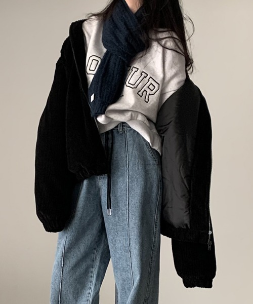 emi+（エミプラス）の「コーヂュロイ中綿ブルゾン（ブルゾン・レディース・ブラック/モカ・FREE）」の13枚目の写真