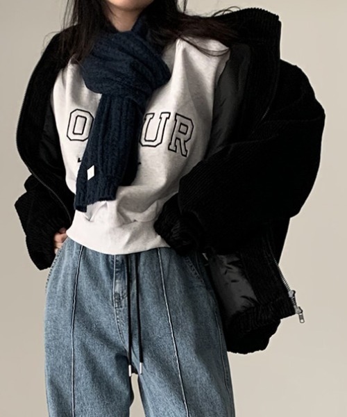 emi+（エミプラス）の「コーヂュロイ中綿ブルゾン（ブルゾン・レディース・ブラック/モカ・FREE）」の14枚目の写真