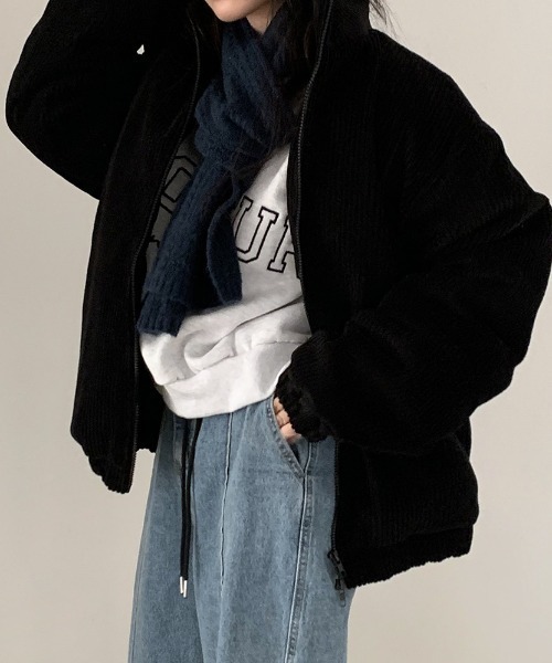 emi+（エミプラス）の「コーヂュロイ中綿ブルゾン（ブルゾン・レディース・ブラック/モカ・FREE）」の16枚目の写真