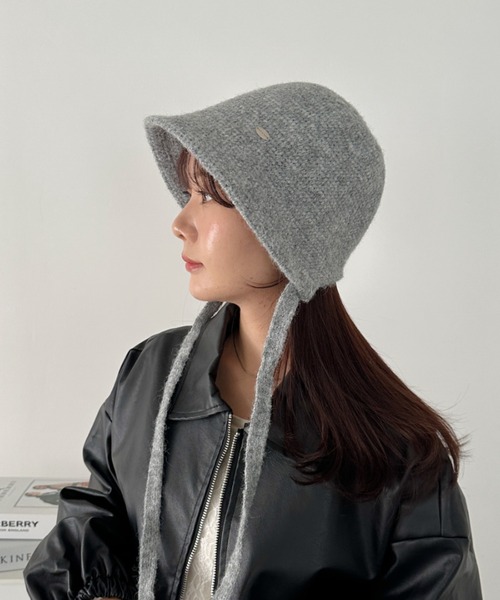 CLEA（クレア）の「紐付きウールライクバケットハット（ハット・レディース・チャコールグレー/グレー/ブラック/アイボリー/モカ・FREE）」の4枚目の写真
