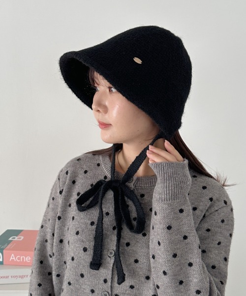 CLEA（クレア）の「紐付きウールライクバケットハット（ハット・レディース・チャコールグレー/グレー/ブラック/アイボリー/モカ・FREE）」の14枚目の写真