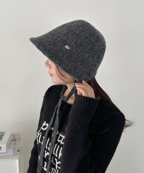 CLEA（クレア）の「紐付きウールライクバケットハット（ハット・レディース・チャコールグレー/グレー/ブラック/アイボリー/モカ・FREE）」の21枚目の写真