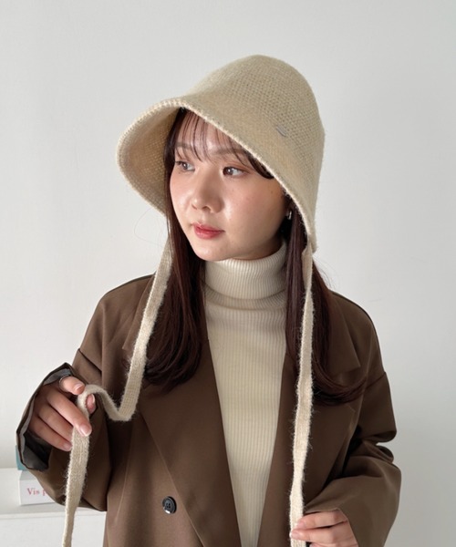 CLEA（クレア）の「紐付きウールライクバケットハット（ハット・レディース・チャコールグレー/グレー/ブラック/アイボリー/モカ・FREE）」の7枚目の写真