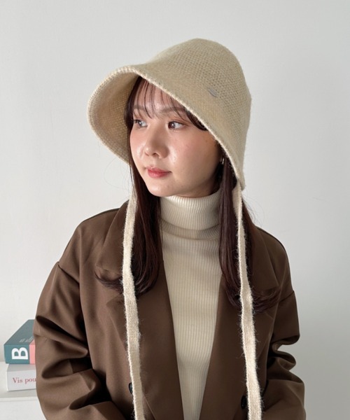 CLEA（クレア）の「紐付きウールライクバケットハット（ハット・レディース・チャコールグレー/グレー/ブラック/アイボリー/モカ・FREE）」の8枚目の写真