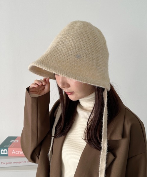 CLEA（クレア）の「紐付きウールライクバケットハット（ハット・レディース・チャコールグレー/グレー/ブラック/アイボリー/モカ・FREE）」の9枚目の写真